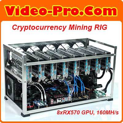 Videoprovideo Pro Cryptocurrency Rig 8 Gpu Rx 570 4gb Mining Rig Start Making Money Now Al85704 - 